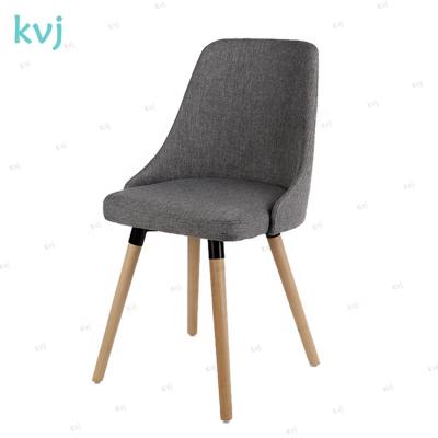 China KVJ-7103 Coffee Cooling Restaurant Dining Chair Modern Gray Wood Seat Fabric Grace Chair for sale