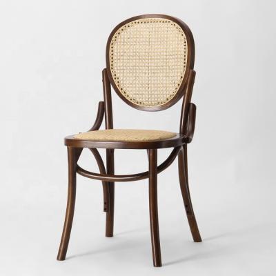 China Heart Modern Solid Back Chair Natural Beech Wood Dining Chair KVJ-1124 Rattan Wood for sale