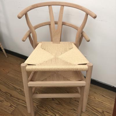 China Factory Price KVJ-1162 Modern Stackable Solid Wood Fork Chair Armchair Y Chair for sale