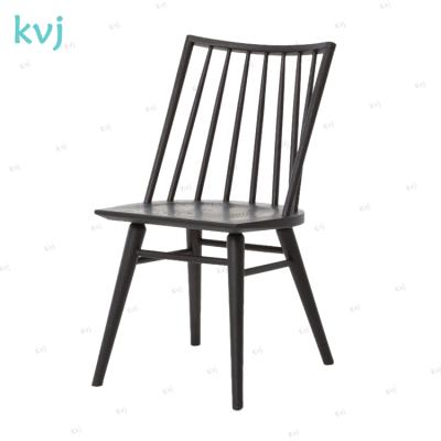 China Solid wood dining furniture black wood windsor chair KVJ-7798 for sale