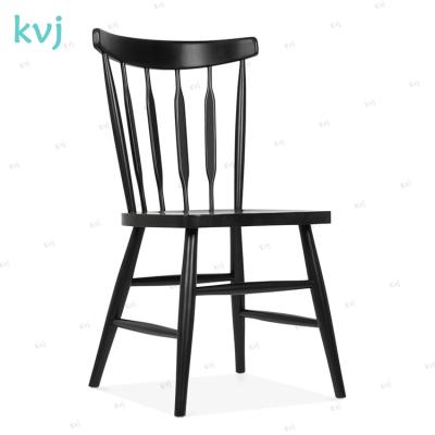 China Nordic black solid wood dining room furniture wooden windsor chair KVJ-7889 for sale