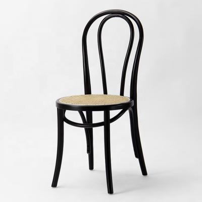 China KVJ-7037RS Dining Room Beech Rattan Seat Traditional Solid Wood Hollow Bentwood Thonet Chair for sale