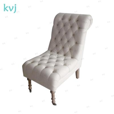 China KVJ-7132 European Style Antique French Furniture Baroque Short Carved Upholstered Sofa Chair for sale