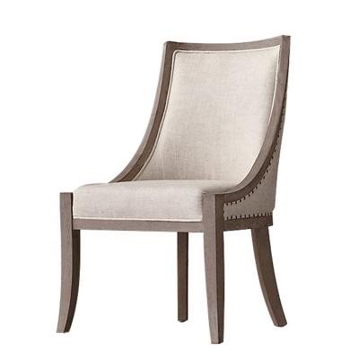 China Comfortable Fabric Chair Upholstery KVJ-1518 Strong Wood Chair Louis Louis Dining Chair for sale