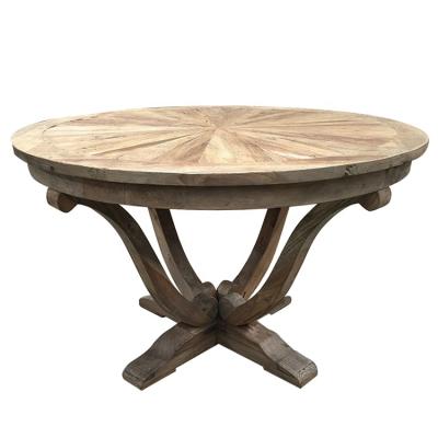 China Traditional Rustic Table KVJ-1519 Vintage Reclaimed Elm Log Dining Table for sale