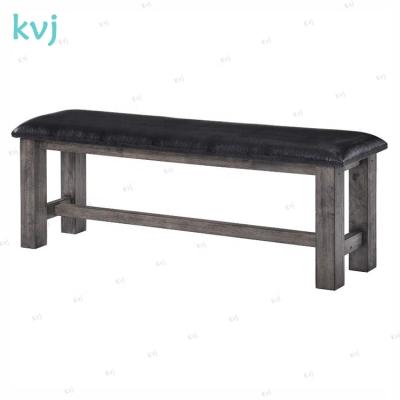 China Cooling Long Vintage KVJ-7997 Distressed PU Upholstered Wooden Dining Bench for sale