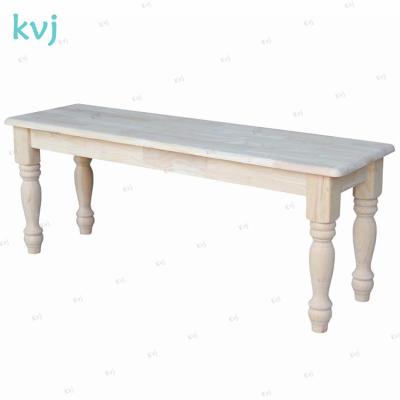 China Carved Wood Dining Bench White Distressed French Solid Wood Wash KVJ-8000 Long for sale