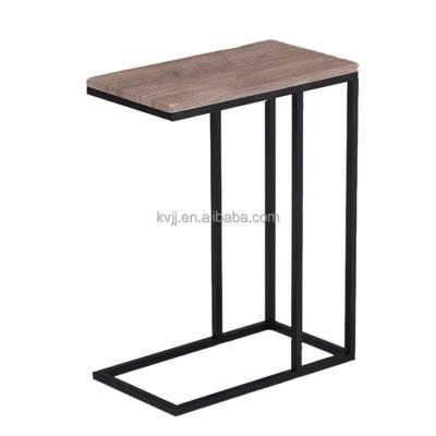 China KVJ-7385 solid wood home interior decorating industrial C shape laptop table side table for sale