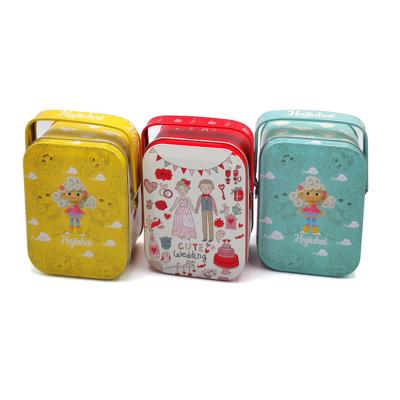 China New Materials New Arrival Recycled Rectangular Metal Storage Tin Box With Hinged Lid for sale