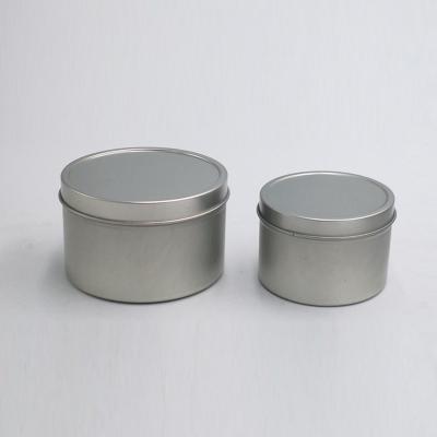 China Candle factory customize round 4OZ candle tin box with silver matel candle tin box for 8OZ tinplate candle tin for sale