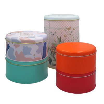 China Recycled Materials Wholesale China Gold Round Cookie Packaging Round Tin Container Box for sale