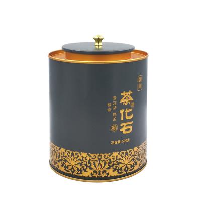 China Hot Selling Empty Metal Recyclable Round Packaging Tea Tin Box Can Container for sale