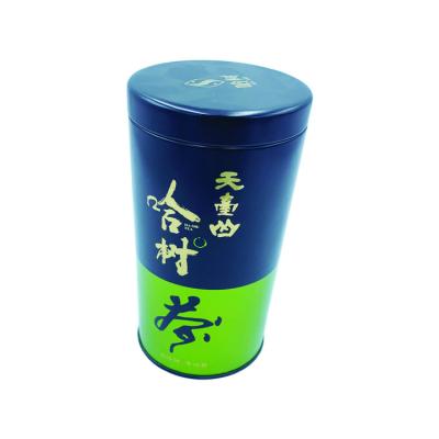 China Food factory price air tight round tin box, cyclinder tin can green tea, double lid tea tin box, tin cans for tea packaging for sale