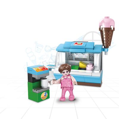 China Building Toy COGO Ice Cream Shop Self Service Juice Machine Soft Toys Blocks For Girls for sale