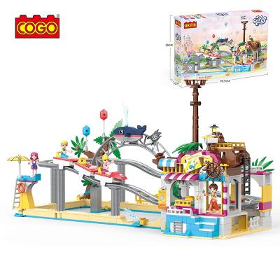 China Construction Toy COGO 648PCS Kids DIY Building Blocks Roller Coaster Amusement Park Building Block Assembly Toys Set for sale