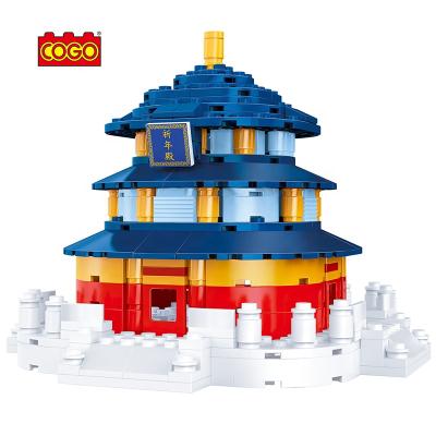 China National Toy Tide COGO 264pcs China Building Plastic Bricks Children DIY Building Blocks Temple of Heaven Splicing Educational Toy Set for sale