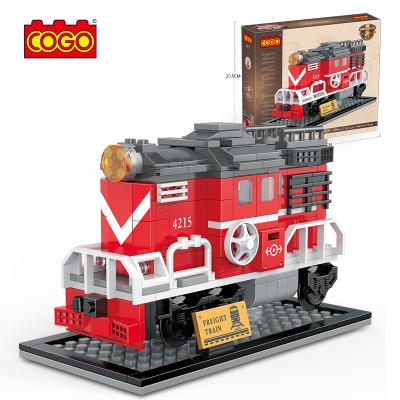 China COGO 235pcs Building Toy Kids Educational Building Block City Freight Train Building Block Toy Set For Boys for sale