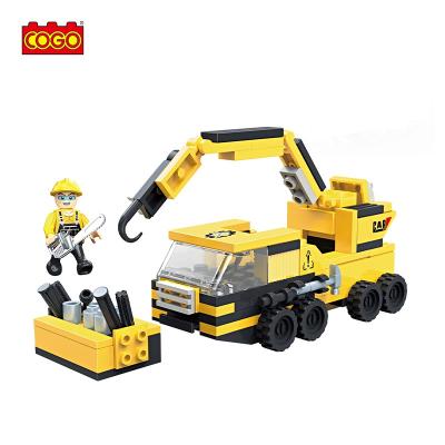 China COGO Crane Cars Toy Building Blocks Creative Engineering Building Hoisting Cars Children Block Plastic Toys for sale