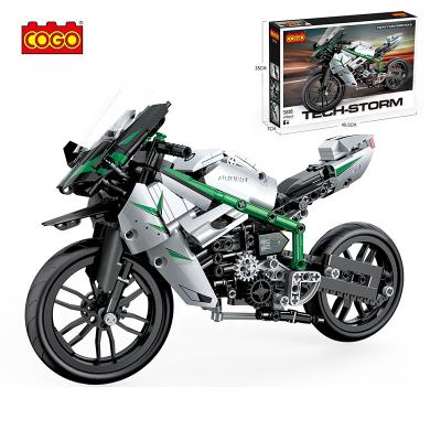 China Construction COGO Toy Technique Gather Toy Educational Kid Building Block Motorcycle Children Gather To Build Block Toys for sale