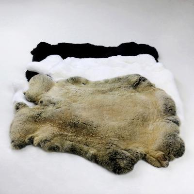 China Wholesale Real Warm/Luxury/Smooth/Eco-Friendly/Soft/High-end Real Pelt Rabbit Fur Pelt For Garment Coat Black White Brown Gray for sale