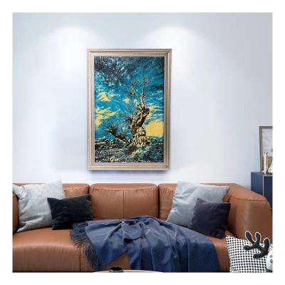 China Abstract Wall Painting Designs Stones Cowhide Wall Art Cowhide Painting Wall Hanging Hall Wall Paintings for sale