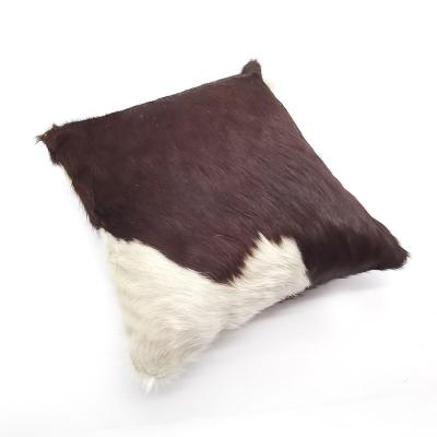 China Genuine Cowhide Leather Pillowcase Genuine Cowhide Leather Pillowcase OEM Anti-static Cowhide Pillow Cushion Warm Square Cover for sale