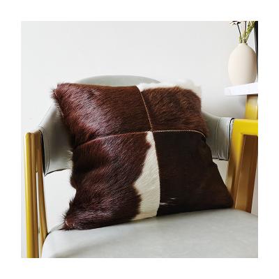 China Antistatic Natural Leather Cowhide Pillow Case Comfortable Soft Customized Design for sale