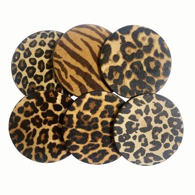 China Factory direct sale viable waterproof hotel coasters coasters for lounge cow hide cup leather coaster for sale