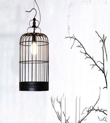 China Round Ceiling Lamp Parrot Cage Hotel Stainless Steel Birdcage Pendant Light for sale