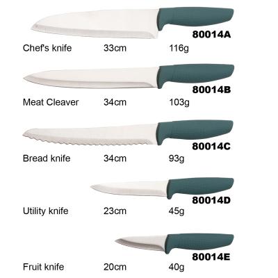 China New Style Hot Selling Minimalist 5 Pieces Stainless Steel Kitchen Sharp Knife Set for sale