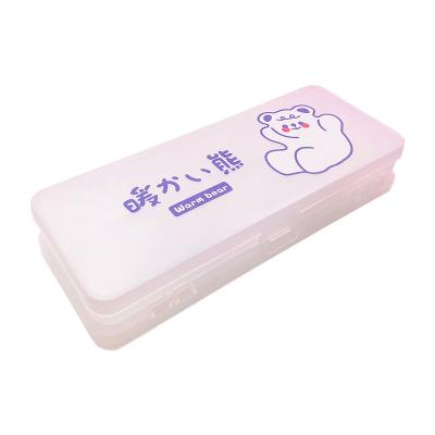 China Schools & Premium Cute Pen Box Set Double Layer Pen Box Office Quality Large Capacity Pencil Bag for sale