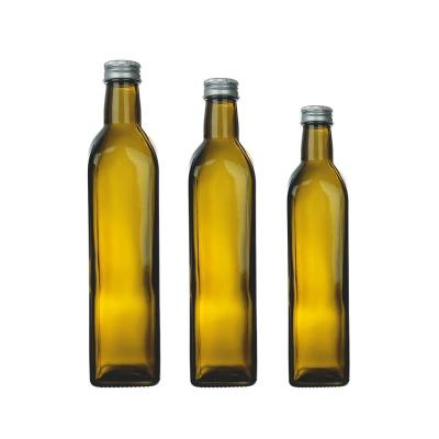 China Custom Glass Empty Olive Oil Bottle Logo Cooking Oil Bottle 250Ml 500Ml 750Ml 1000Ml Square High Quality Hot Sale Eco-friendly for sale