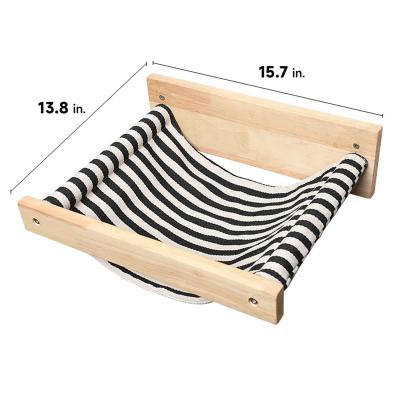 China Wholesale Breathable High Quality Wood Cat Shelf Cat Bed Hammock Window Mounted Cat Bed. for sale