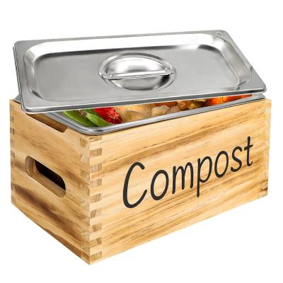 China Hot selling box compostable compostable take away kitchen container quality wooden compost bin custom stored. for sale