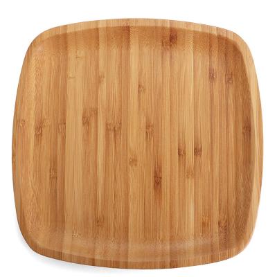 China Disposable Rustic Square Bamboo Biodegradable Bamboo Dinner Dishes Eco Square Dish Wooden Dishes For Food for sale