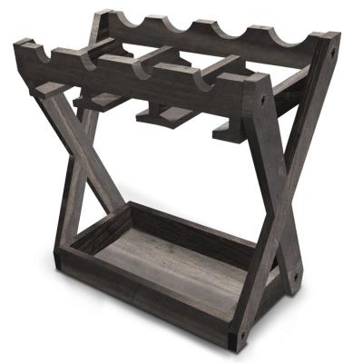 China Wholesale stocked brown&black red wine cup rack quality wine glass rack racks solid wood wine shelf. for sale