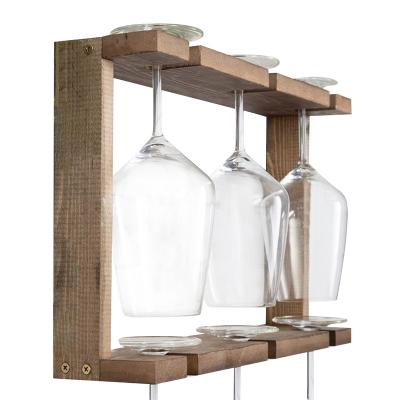 China Modern Wine Stored Pine Wood Racks 2 Tier Wooden Storage Glass Jar Rack Display Wine Racks. for sale