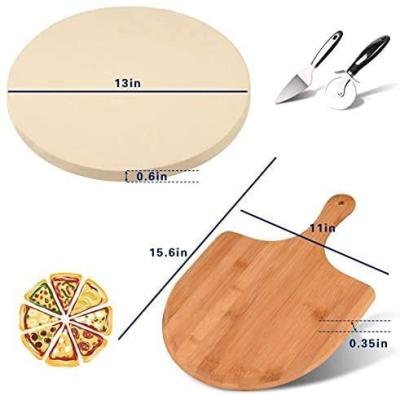 China Sustainable Round Pizza Stone 4 Piece Set High Quality Pizza Cutter Pizza Cutter Wheel 13 Inch Cooking Stone. for sale