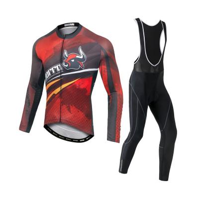 China OEM Cycling Wear Team Cycling Spring Autumn Quick Dry Breathable Long Cycling Men's Bike Wear Sets for sale