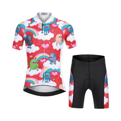 China New Style Breathable Blue Printing Tank Top Kids Summer Bike Sweatshirt Recycling Polyester Shorts Sleeve Bicycle Clothing for sale