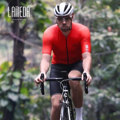 China Breathable Drop Shipping Lameda 3D Cut Out Breathable Mens Cycling Short Sleeve Clothing for sale