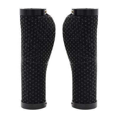 China Mountain Bikes Grips Mountain Bike Silicone Microfiber Velor Bilateral Locking Grips Bike Handlebar Grips for sale