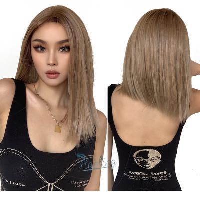 China Daily Use Blonde Straight Lace Front Synthetic Wigs For Women Peruca Make Laco Suico Peluca Frontal De Encaje Trenzado for sale