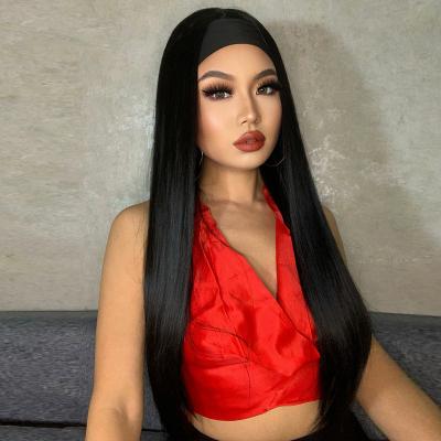 China Daily Use In Headband Running Black Wigs For Party Daily Heat Resistant Long Silky Straight Synthetic Women's Color Wigs Cosplay Wig for sale