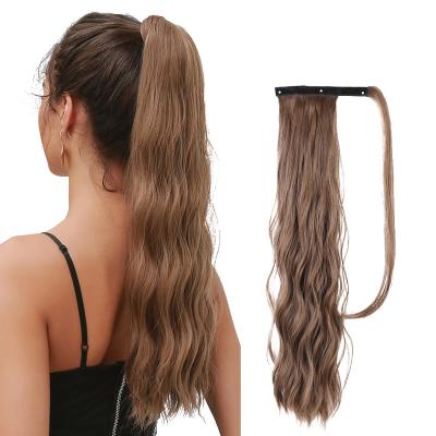 China 110g Hair OME OMD Matte Silk Chemical Fiber Synthetic 22 Inch Ponytail Ponytail Wave V-Tip Drawstring Extended Ponytail Wig for sale