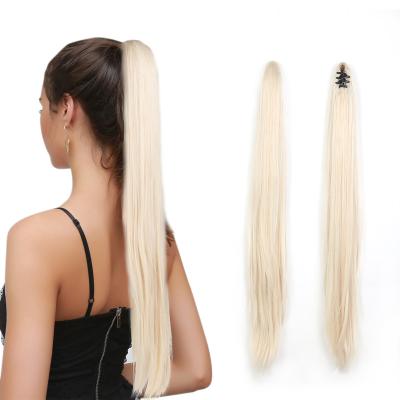 China Jaw Claw Clip Ponytail Hair Piece Does Not Cut In Synthetic Hair Pony Tail Extensions Wavy By 150g 28inch for sale