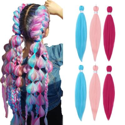 China Like Real Natural Hair Ombre Extensions Synthetic Hair Blue Straight Braids Glueless Jumbo Braiding Wigs Wholesale Pre Stretched Hair Braid for sale