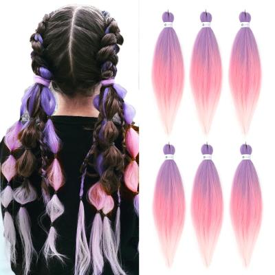 China Like Real Natural Hair Purple Pink Ombre Elephant Braids Hair Extensions Synthetic Hair Braids Yaki Straight Pre Stretched Braiding Hair 0utre for sale