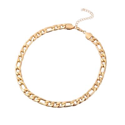 China Hot Selling Metal Figaro Link Chain Gold Plated Link Chain Necklace for sale