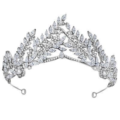 China Corona AMOR Luxury Party Diamond Princess Bridal Flower Tiaras Crown Vincha Wedding Rhinestone Hair Accessories Headbans for sale